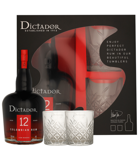 Dictador 12 Years 40° 0.7L GBX +2 Verres